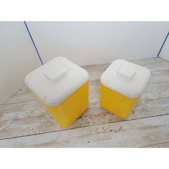 Vintage Yellow Canisters Tea and Coffee Rona Plastic Corp. NY, NY - Picture 11 of 12